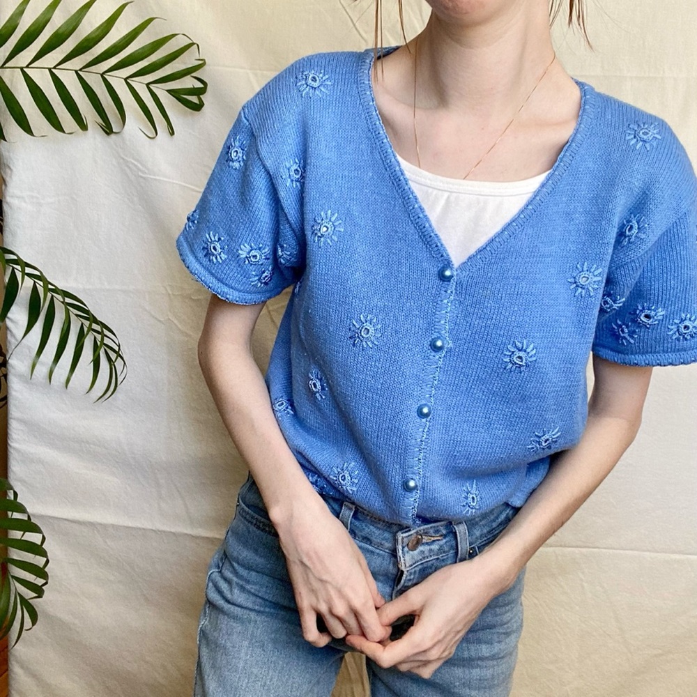 90’s Vintage Blue Cardigan